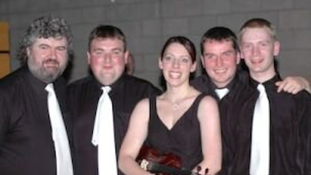 The James Leask Band: Peter Wood, Graeme Garrick, Linda Irvine, Gary Tulloch and James Leask